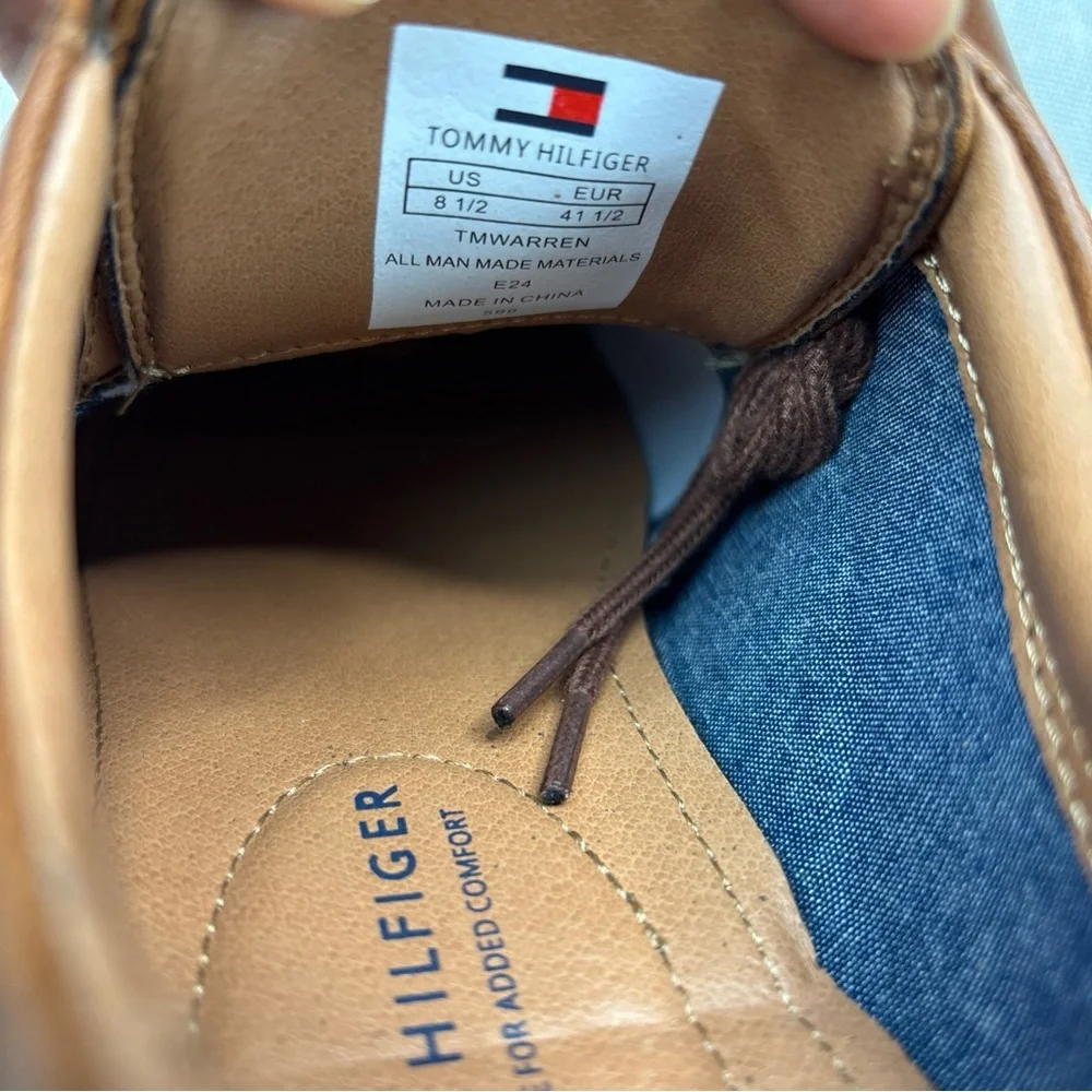 Tommy Hilfiger Brown Leather Derby Oxfords